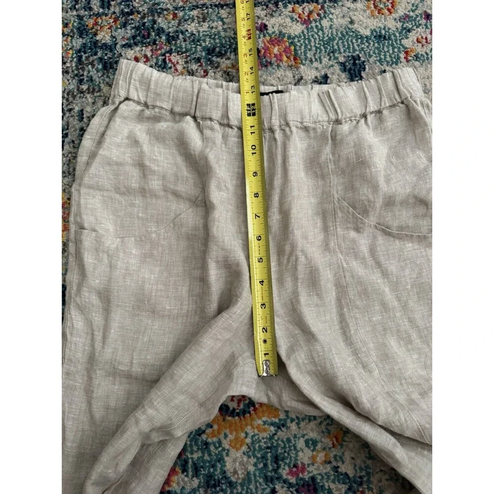 Quince 100% European Linen Tapered Ankle Pants M Flax Pull On Breathable